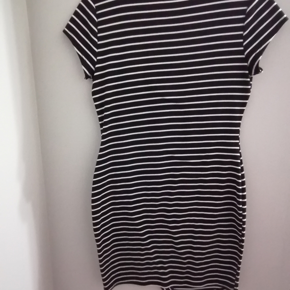Eclipse Black & White Striped Mini Bodycon Dress - Picture 4 of 5